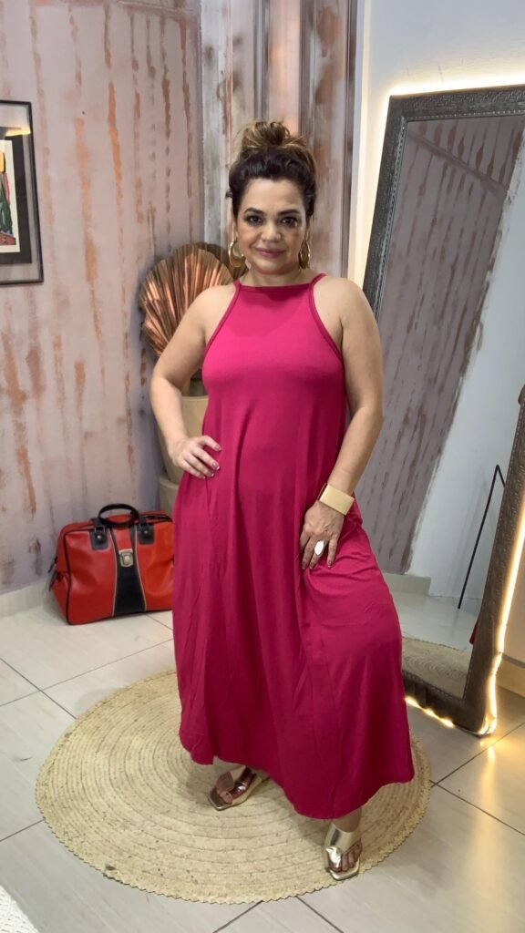 Vestido Trapézio Carmim